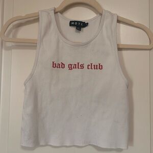 💋🌶️🫦 Motel Rocks ‘Bad Gals Club’ White Crop Top 🫦🌶️💋